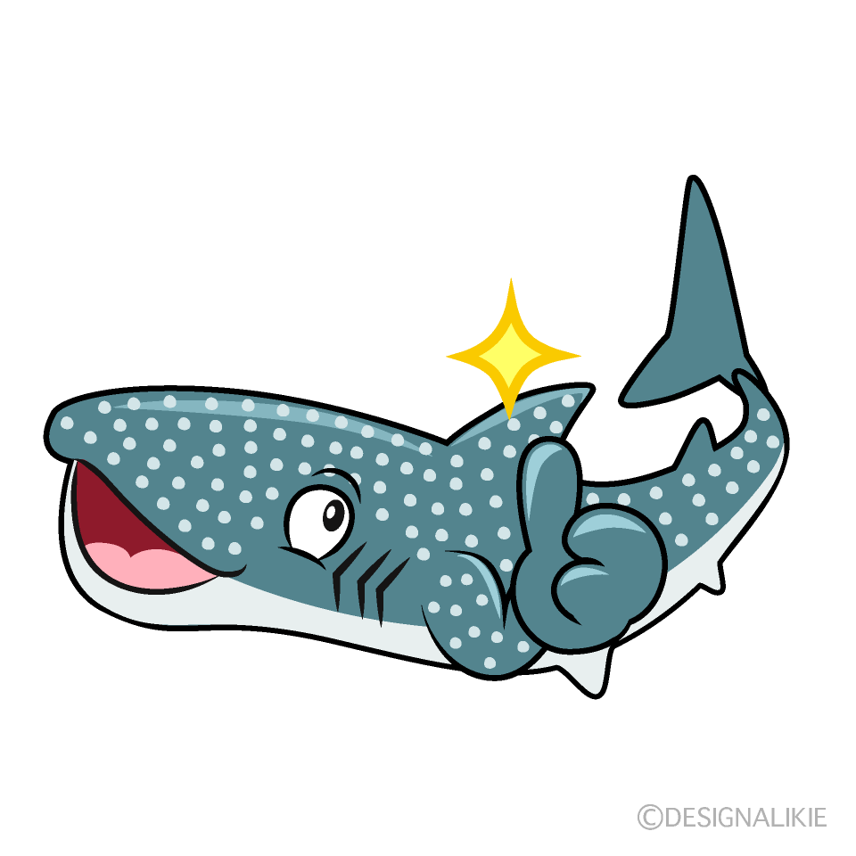 Thumbs up Whale Shark Cartoon Character Image