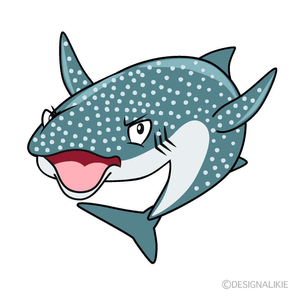 Angry Whale Shark Cartoon Character Image