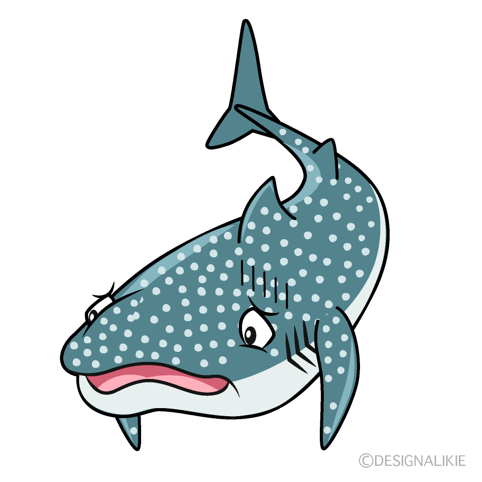 Depressed Whale Shark Cartoon Character Image