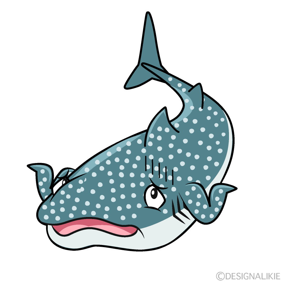 Troubled Whale Shark Cartoon Character Image