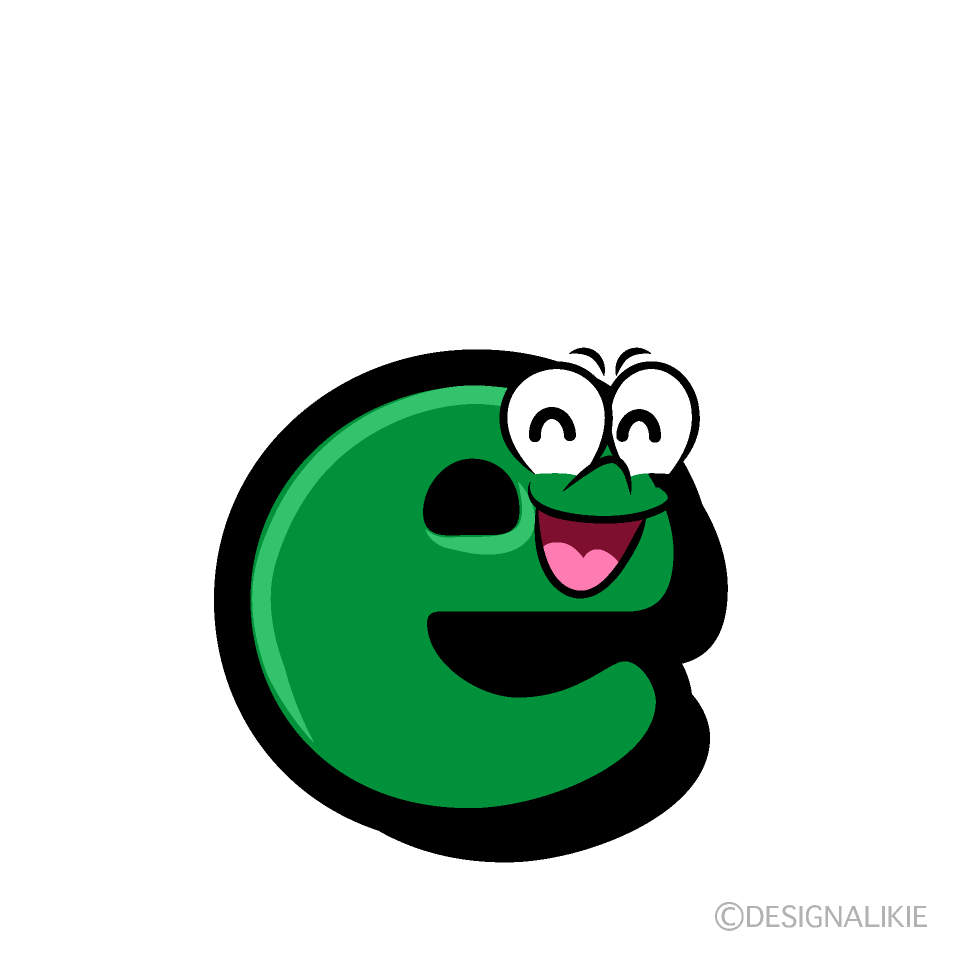 Smiling e Cartoon Character Image