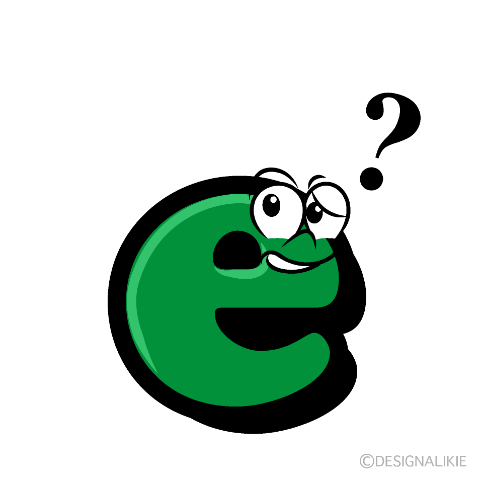 Thinking e Cartoon Character Image