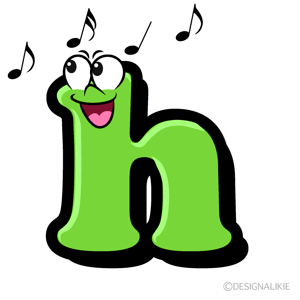 Singing h Cartoon Character Image