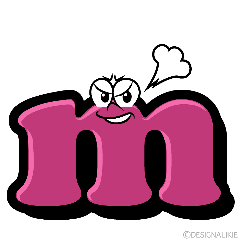 Angry m Cartoon Character Image