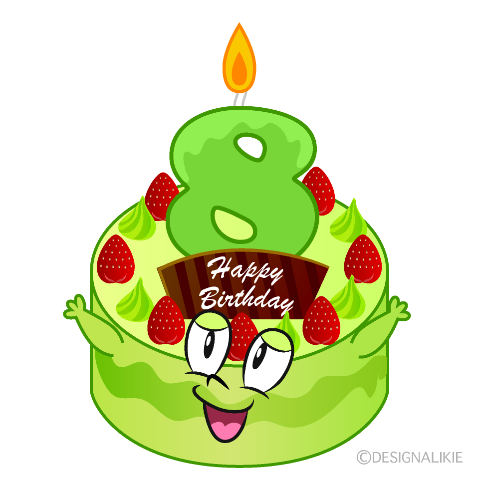 Free 8th Birthday Cake Cartoon Image｜Charatoon