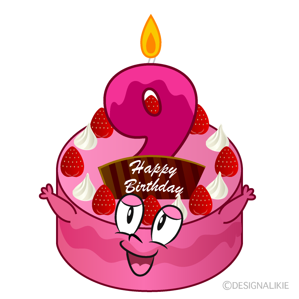 Free 9th Birthday Cake Cartoon Image｜Charatoon