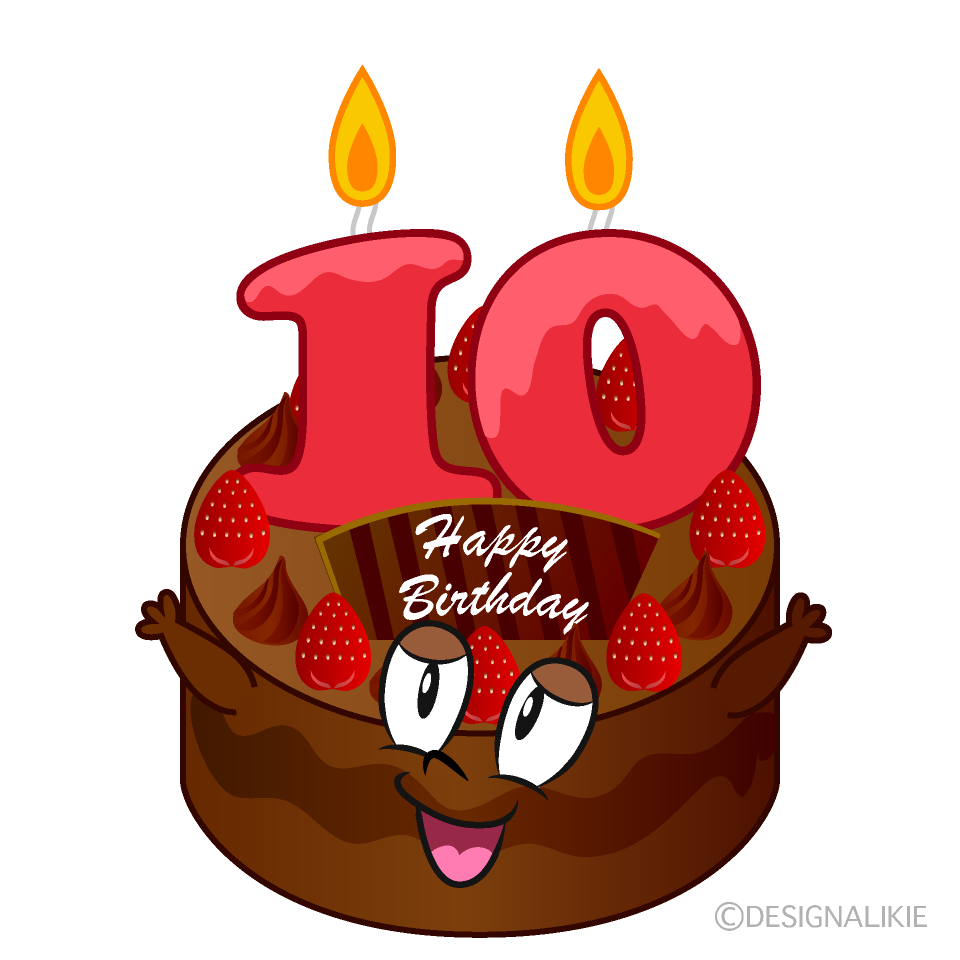Free 10th Birthday Cake Cartoon Image｜Charatoon