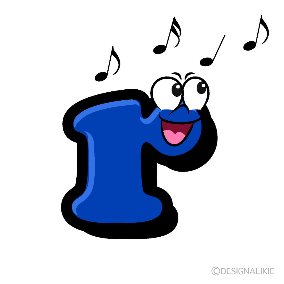 Singing r Cartoon Character Image