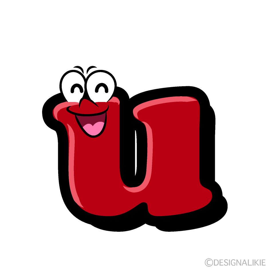 Smiling u Cartoon Character Image