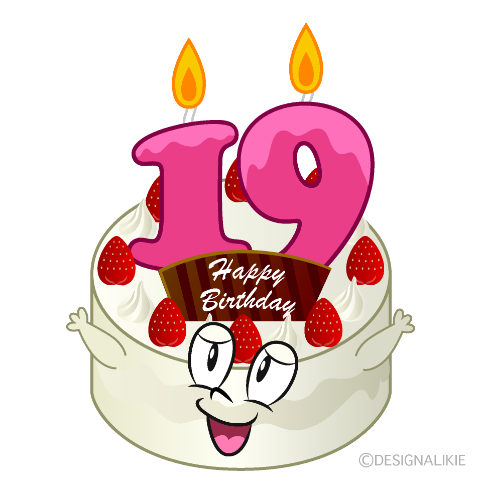 Free 19th Birthday Cake Cartoon Image｜Charatoon