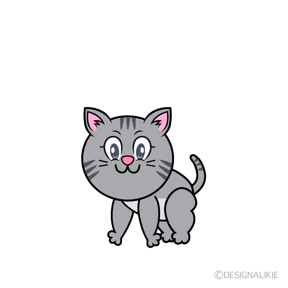 Gray Tabby Cartoon Character Image