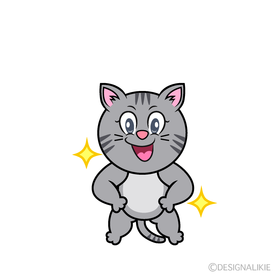 Glitter Gray Tabby Cartoon Character Image