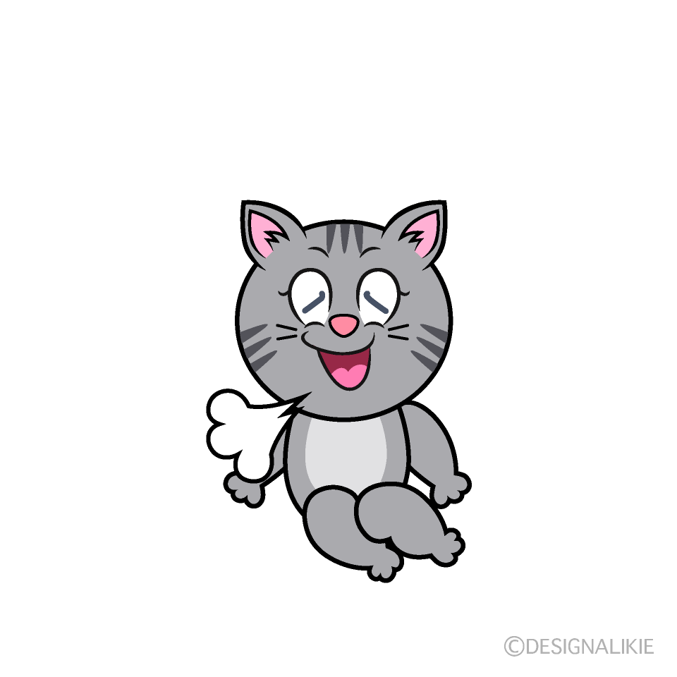 Relaxing Gray Tabby Cartoon Character Image