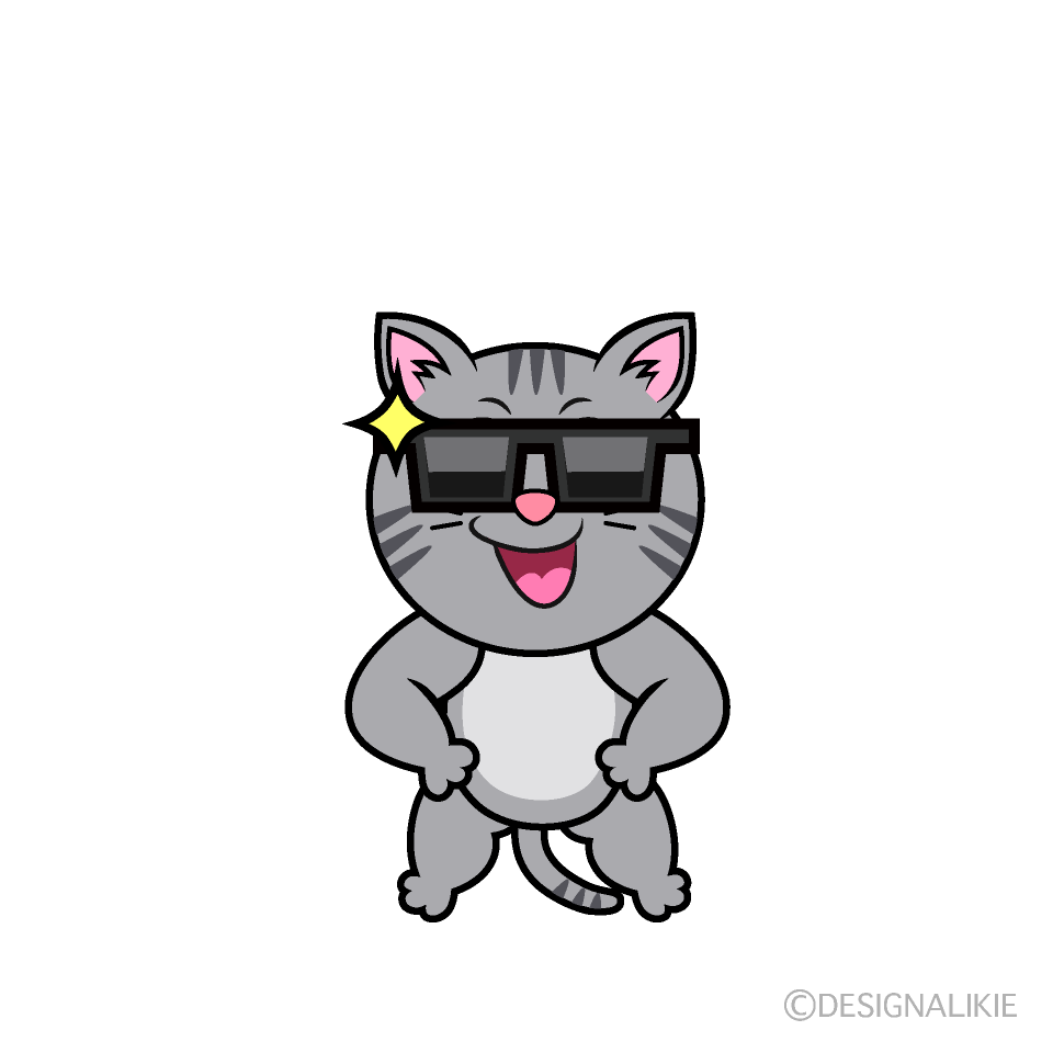 Cool Gray Tabby Cartoon Character Image