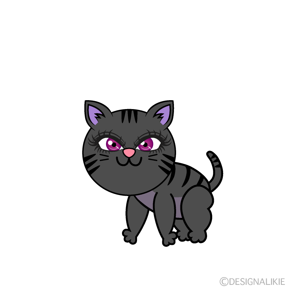 Girl Cat Cartoon Character Image