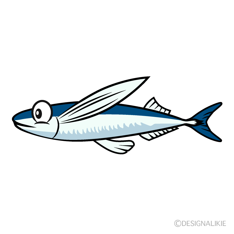 Free Flying Fish Cartoon Image｜Charatoon