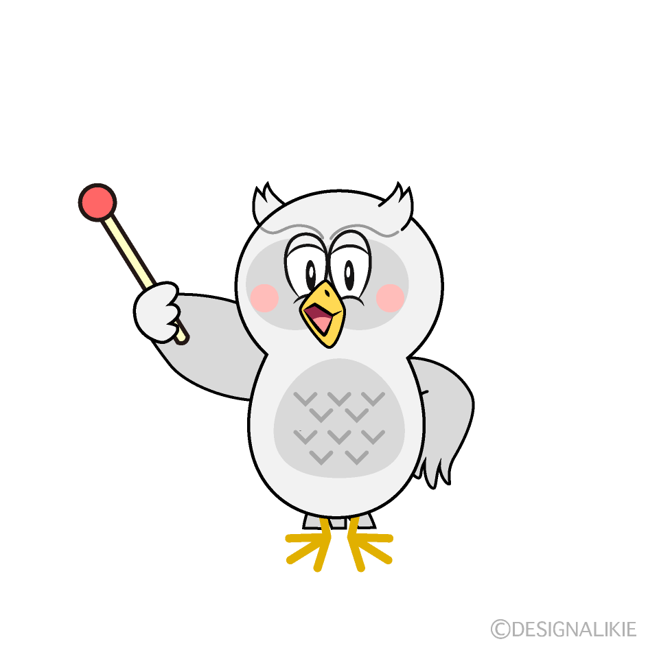 Speaking White Owl Cartoon Character Image