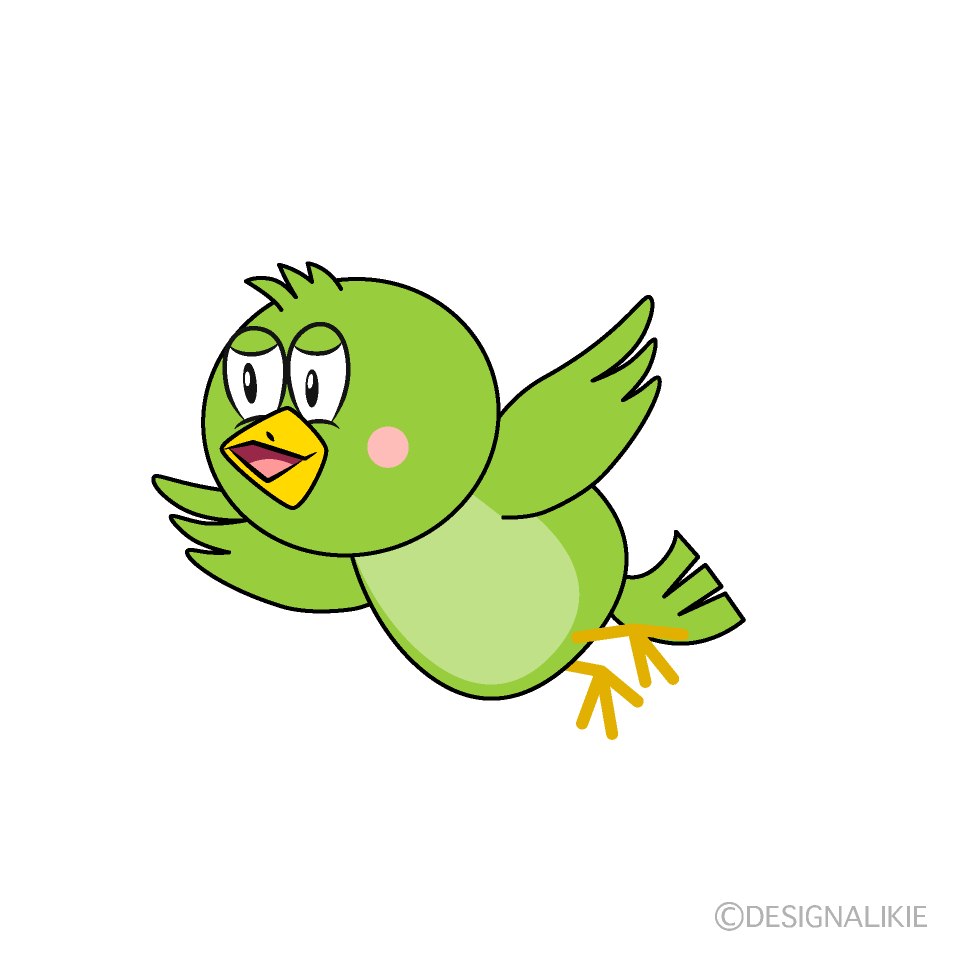 Green Bird Cartoon Character Image