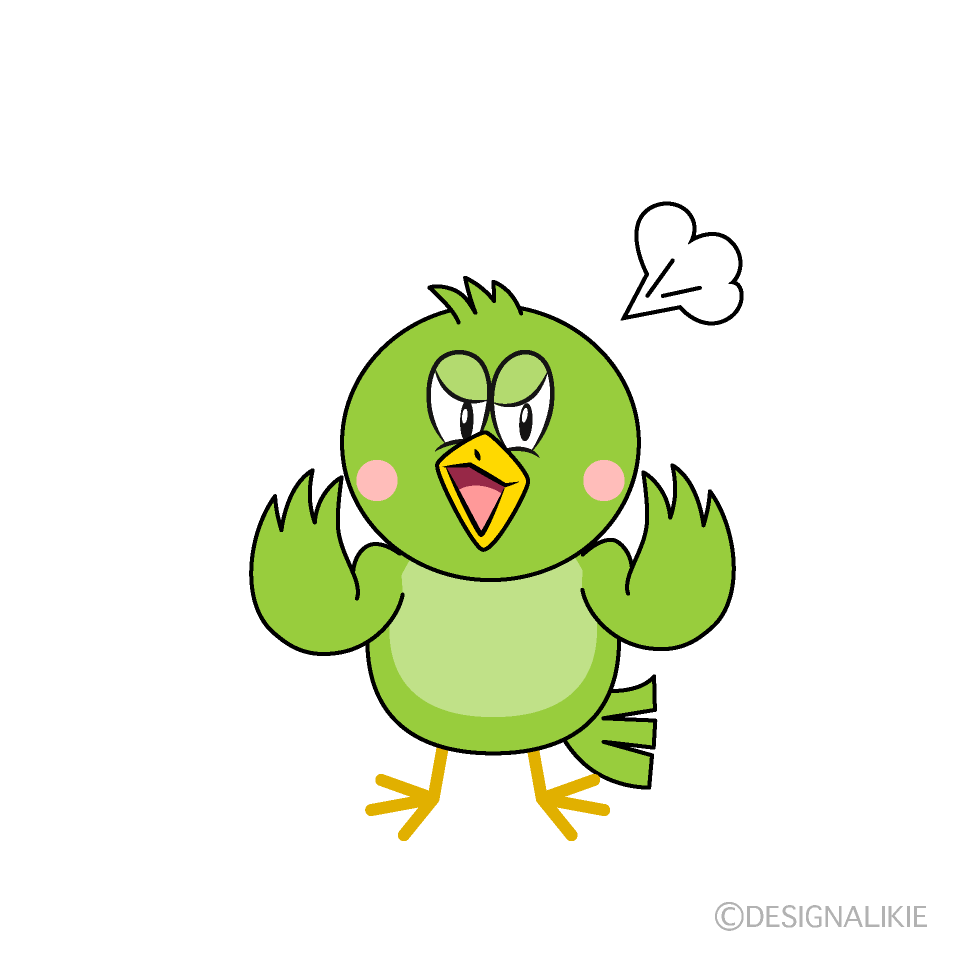 Angry Green Bird Cartoon Character Image