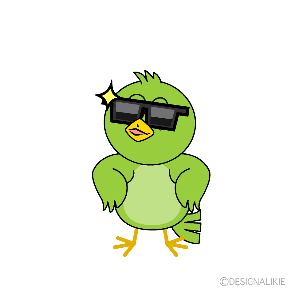 Cool Green Bird Cartoon Character Image