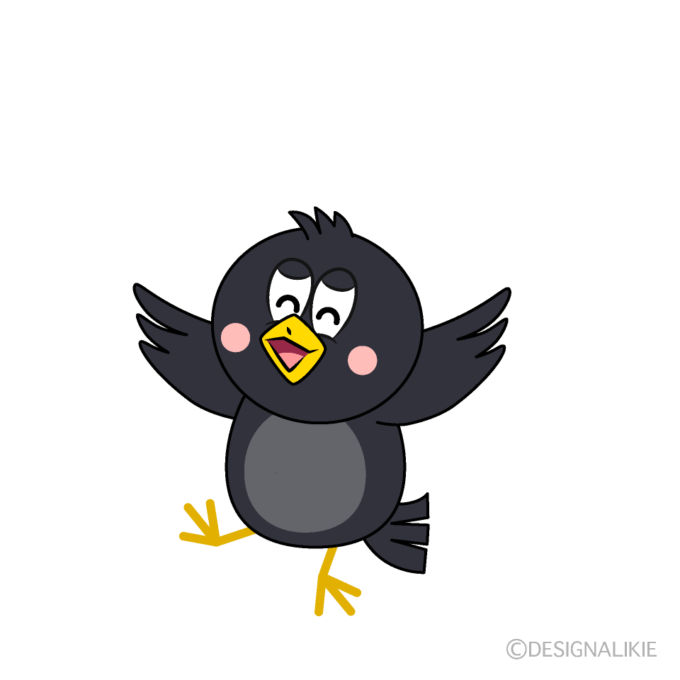 Smiling Crow Cartoon Character Image