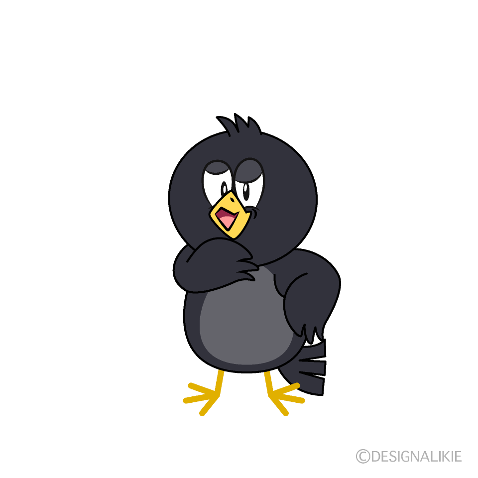 Grinning Crow Cartoon Character Image