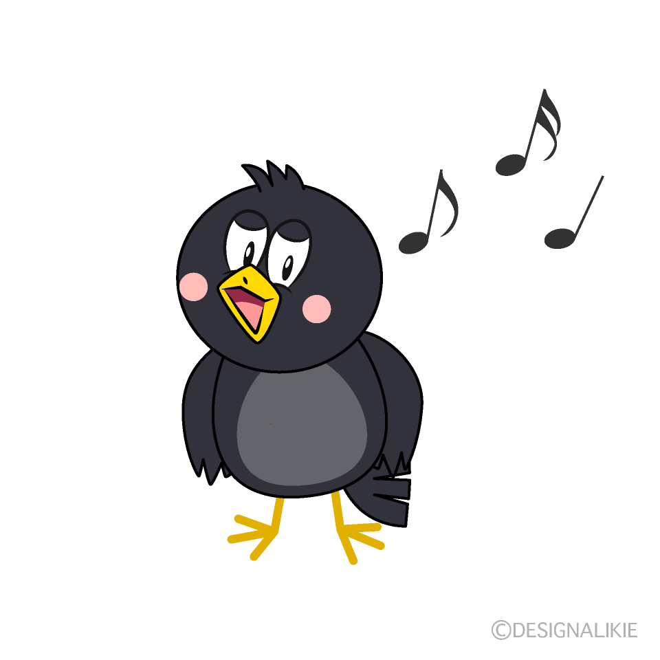 Singing Crow Cartoon Character Image