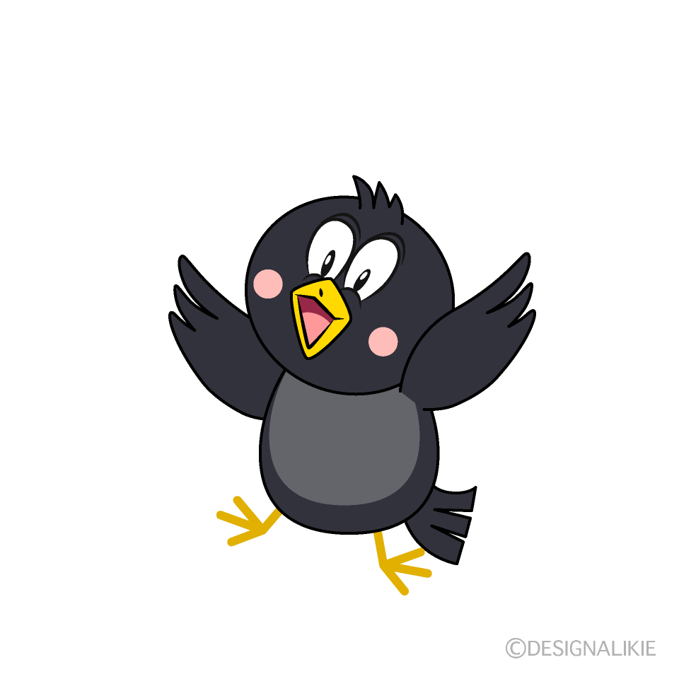 Surprising Crow Cartoon Character Image