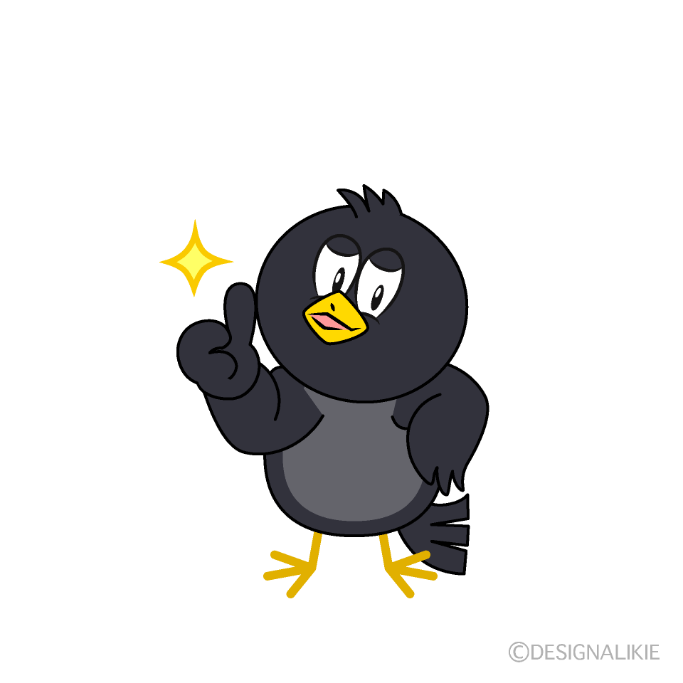 Thumbs up Crow Cartoon Character Image