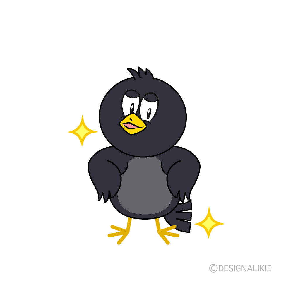 Glitter Crow Cartoon Character Image