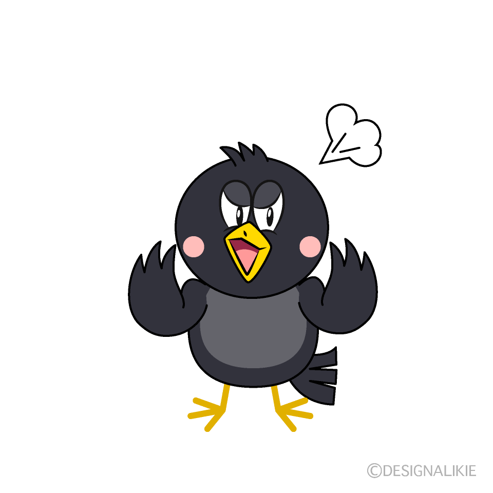 Angry Crow Cartoon Character Image