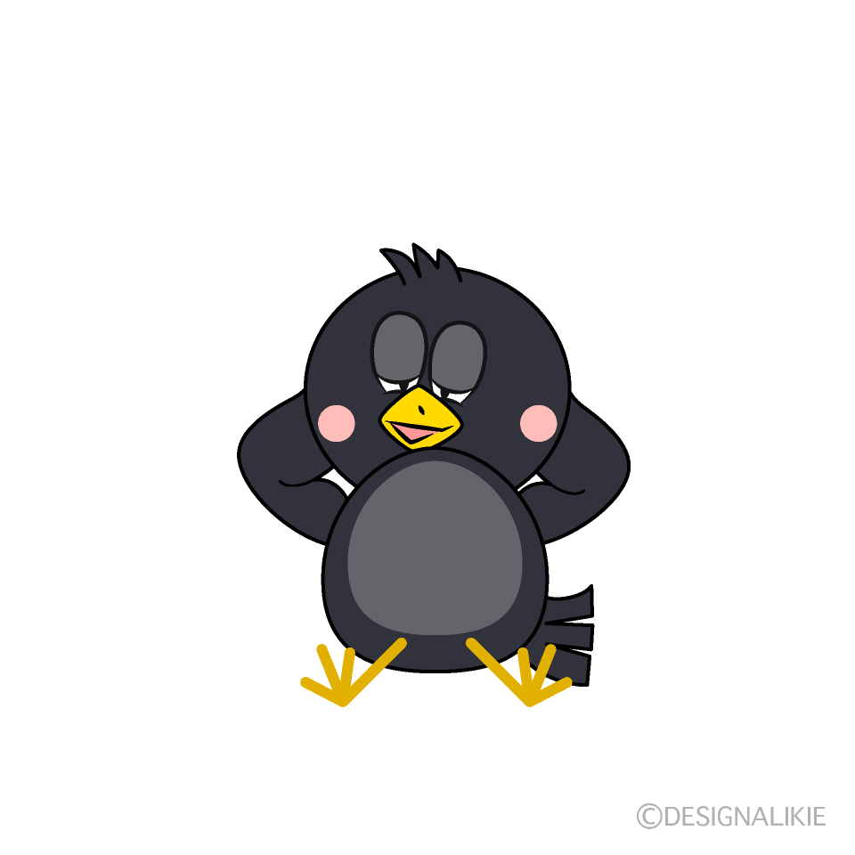 Thinking Crow Cartoon Character Image