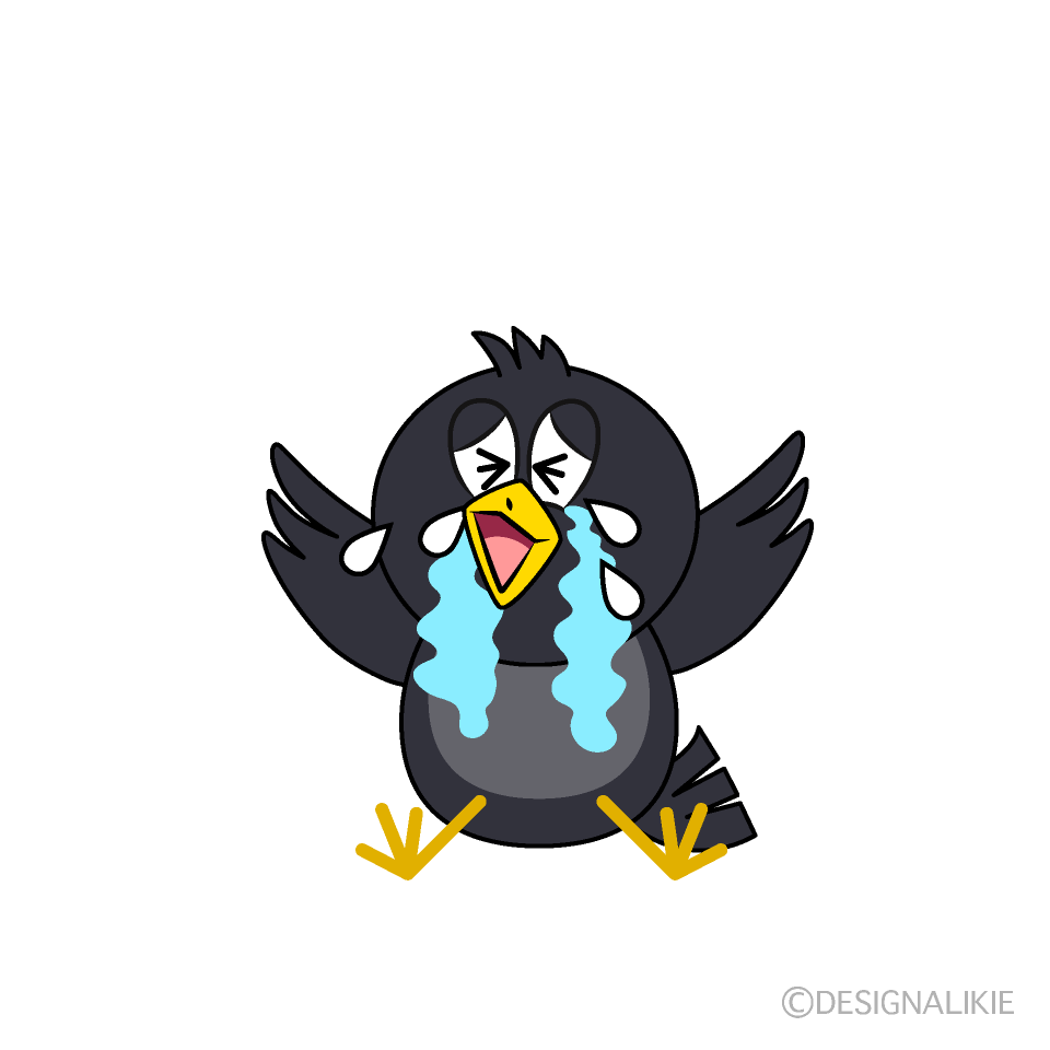 Crying Crow Cartoon Character Image