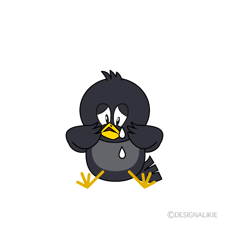 Sad Crow Cartoon Character Image