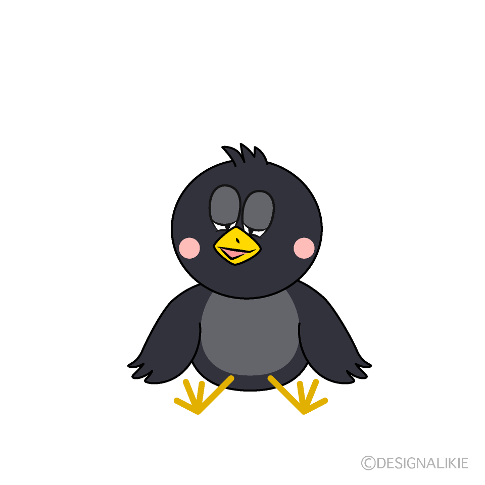 Relaxing Crow Cartoon Character Image