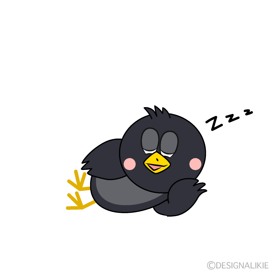 Sleeping Crow Cartoon Character Image