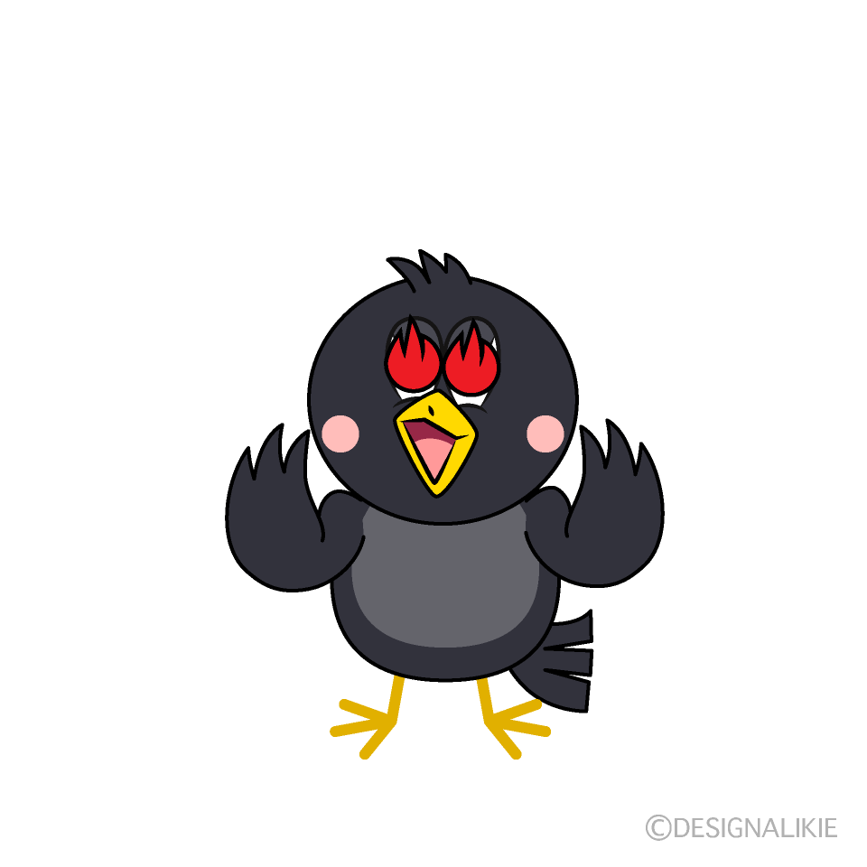 Enthusiasm Crow Cartoon Character Image