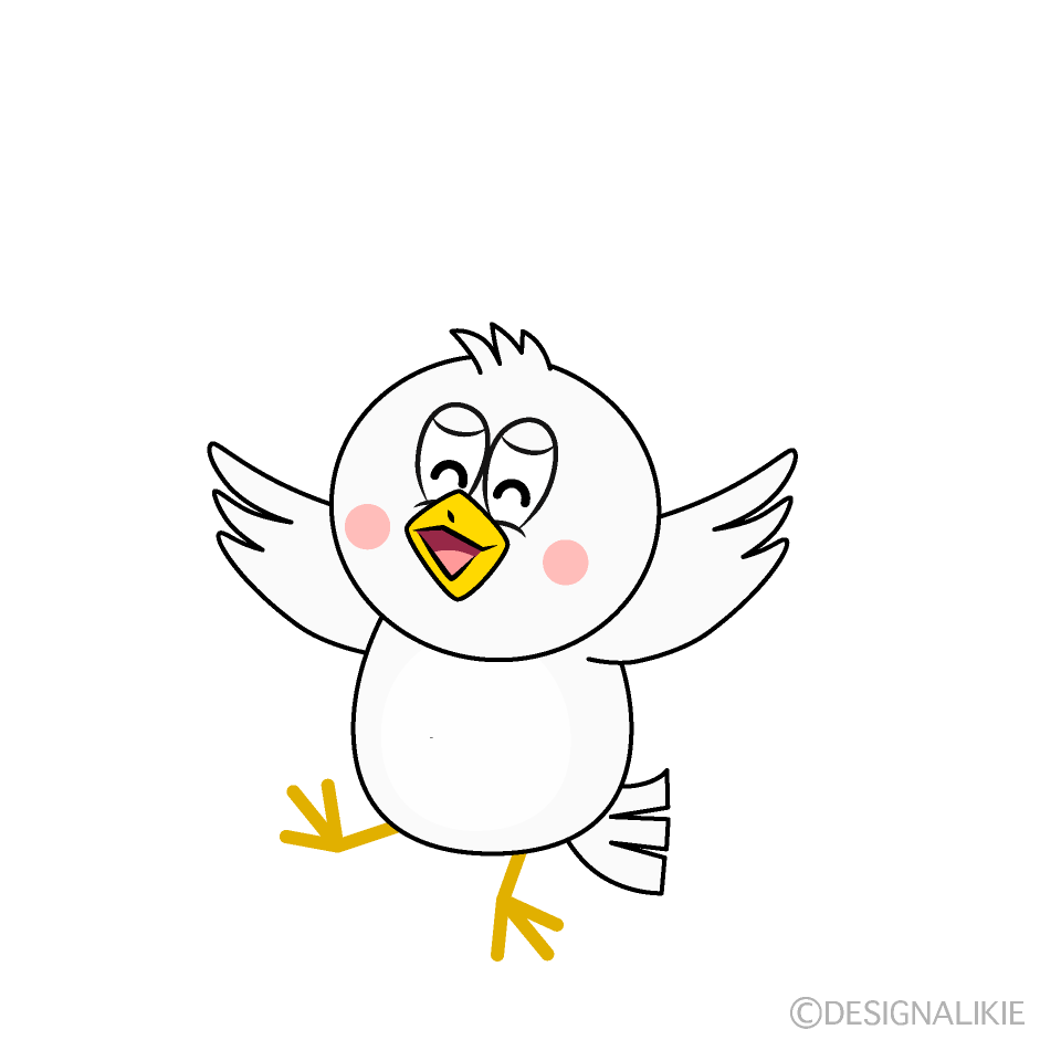 Smiling Dove Cartoon Character Image