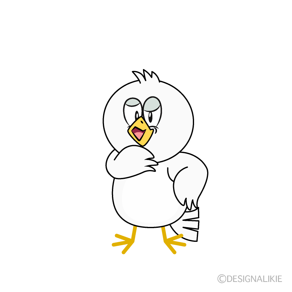 Grinning Dove Cartoon Character Image