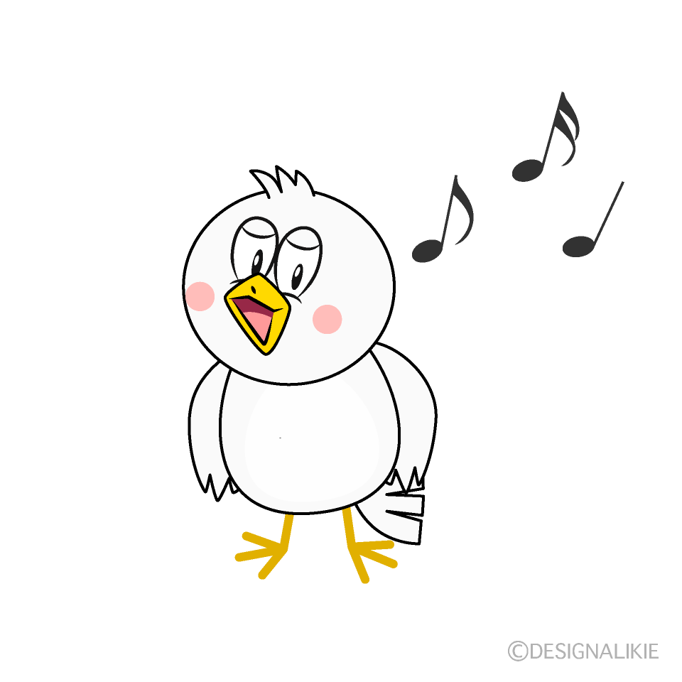 Singing Dove Cartoon Character Image