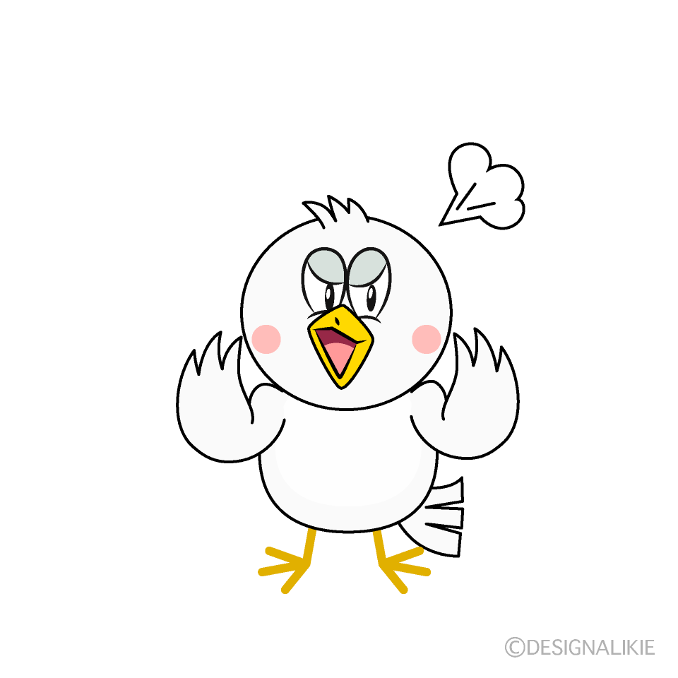 Angry Dove Cartoon Character Image