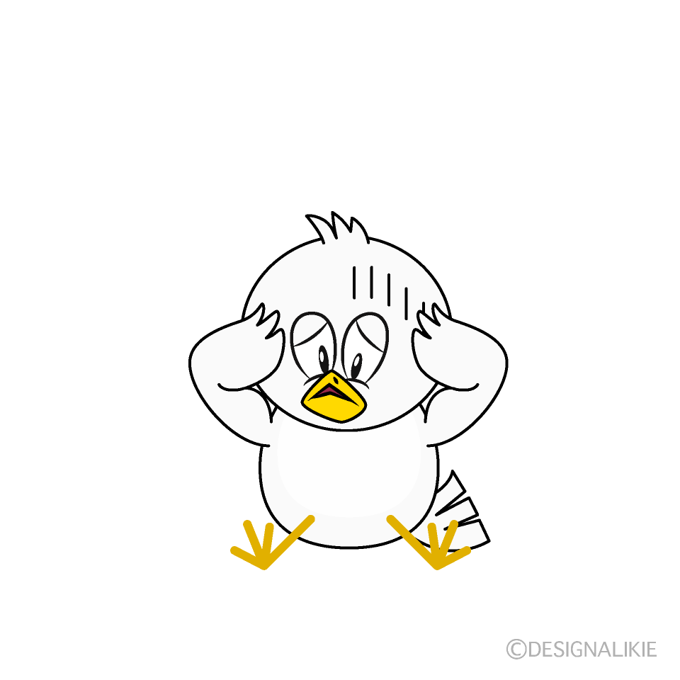 Depressed Dove Cartoon Character Image