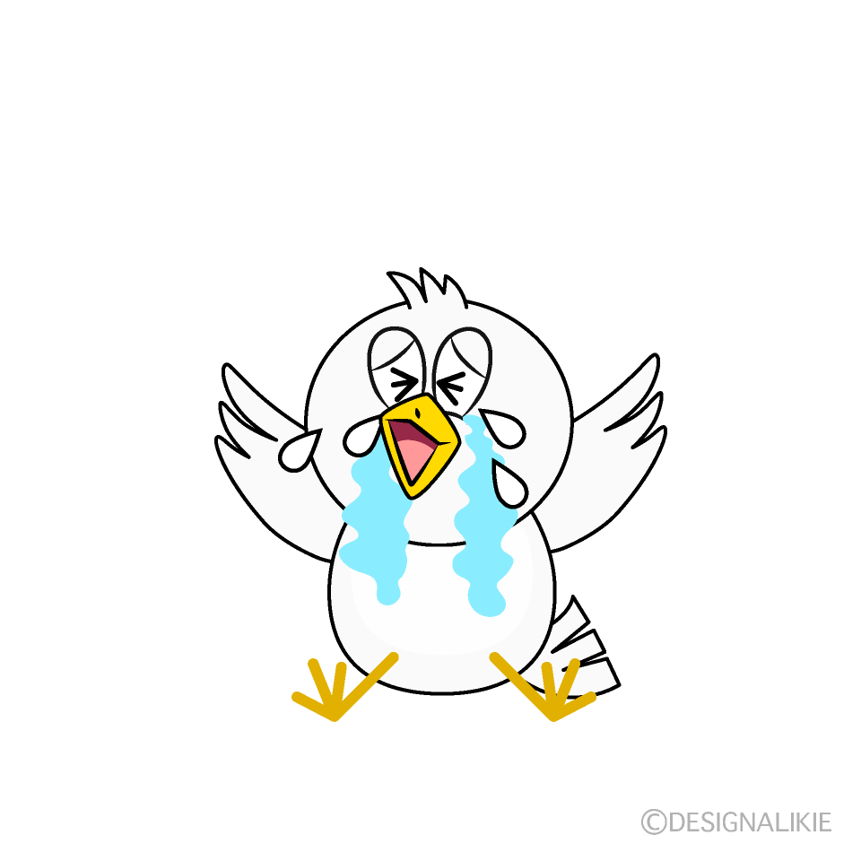 Crying Dove Cartoon Character Image