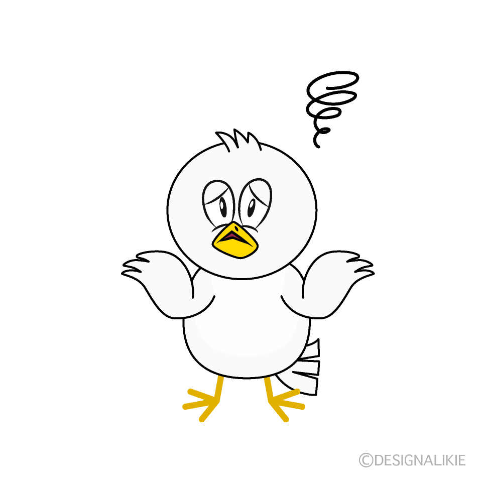 Troubled Dove Cartoon Character Image