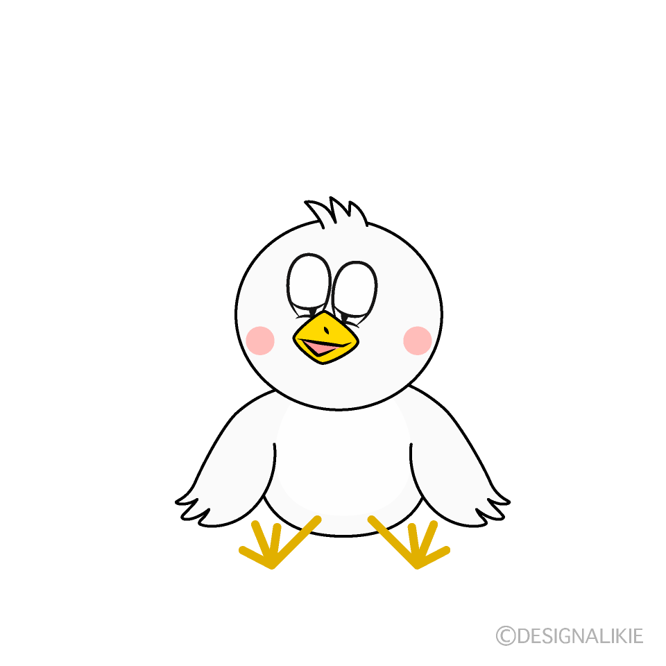 Relaxing Dove Cartoon Character Image