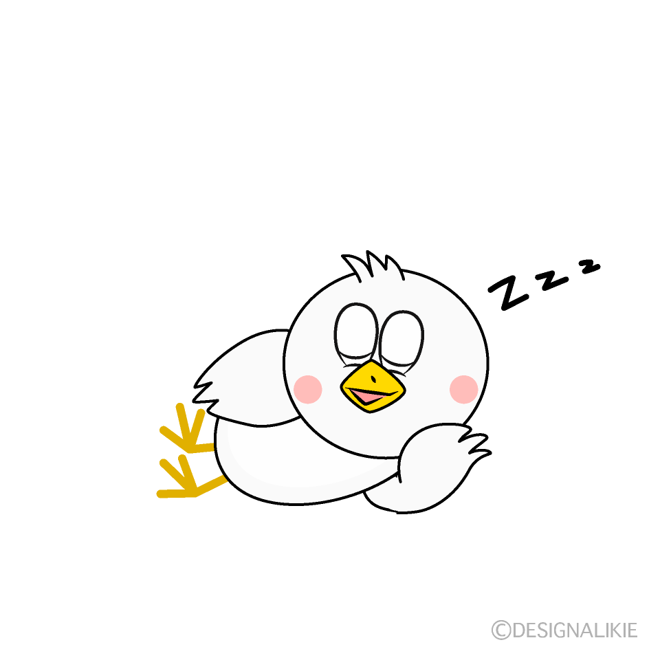 Sleeping Dove Cartoon Character Image