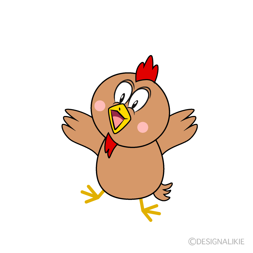 Surprising Brown Chicken Cartoon Character Image