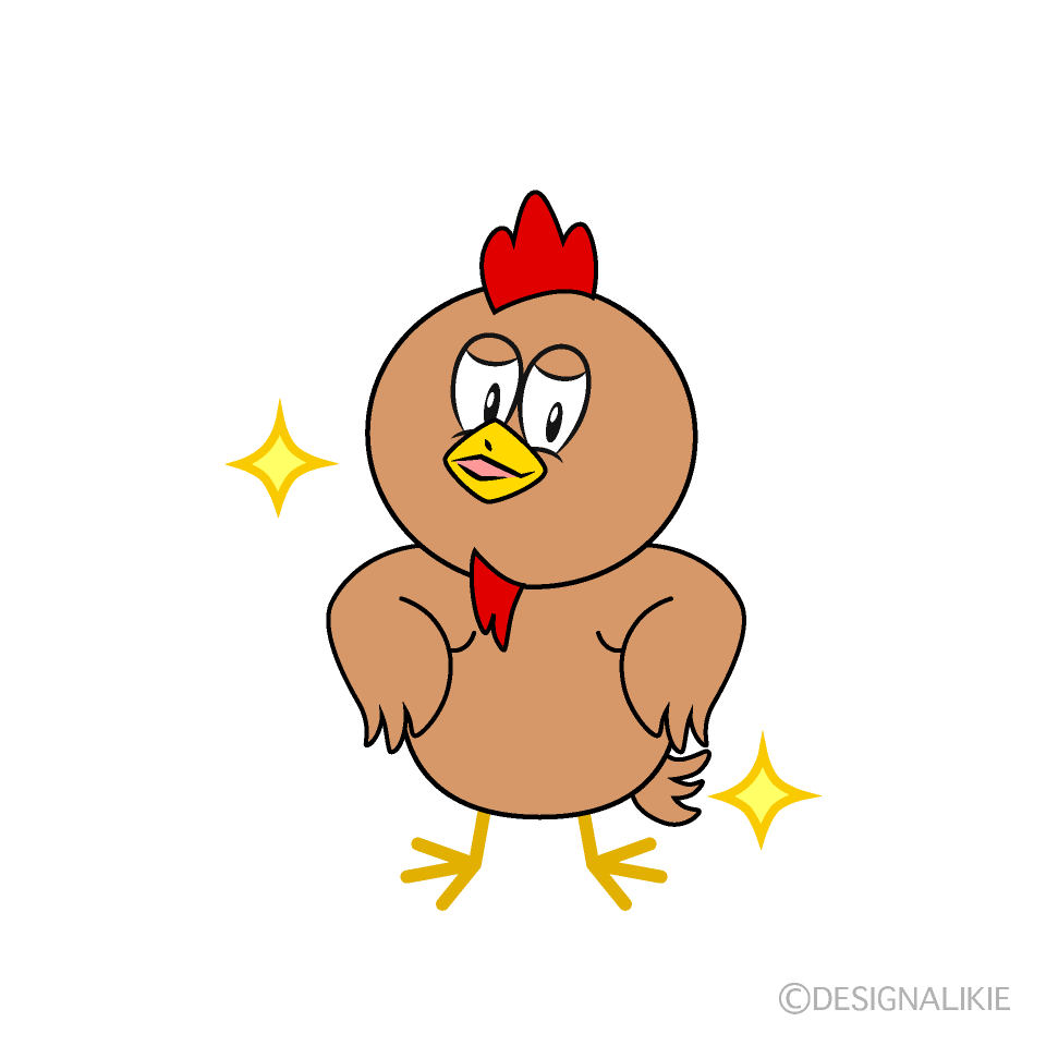 Glitter Brown Chicken Cartoon Character Image