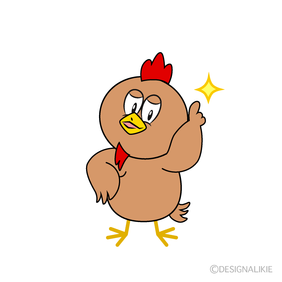 Posing Brown Chicken Cartoon Character Image