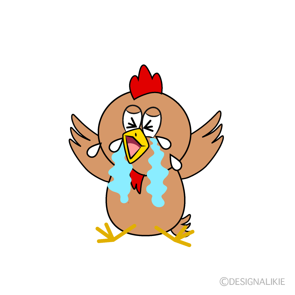 Free Crying Brown Chicken Cartoon Clipart Image | Charatoon